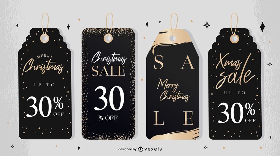 Christmas sale tag design set Christmas sale tag design set