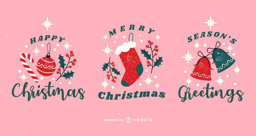 Sparkly christmas badge set Sparkly christmas badge set