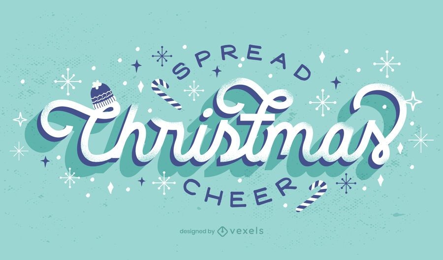 Spread Christmas Cheer Lettering Design - Vector Download