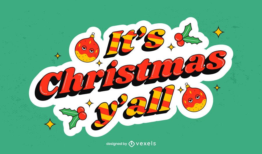 It's christmas y'all lettering design It's christmas y'all lettering design