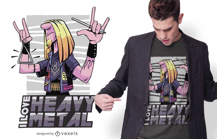 I love heavy metal t-shirt design I love heavy metal t-shirt design