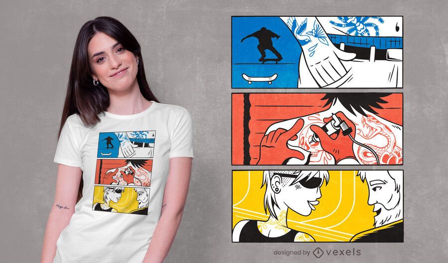 Diseño de camiseta de tatuaje de personas Diseño de camiseta de tatuaje de personas