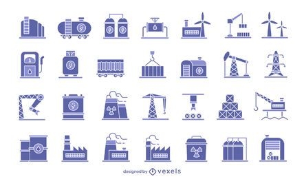 Conjunto de ícones da indústria