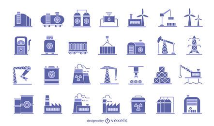 Conjunto de iconos de la industria Conjunto de iconos de la industria