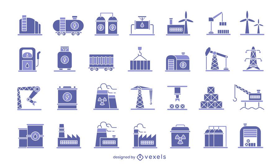 Conjunto de iconos de la industria Conjunto de iconos de la industria