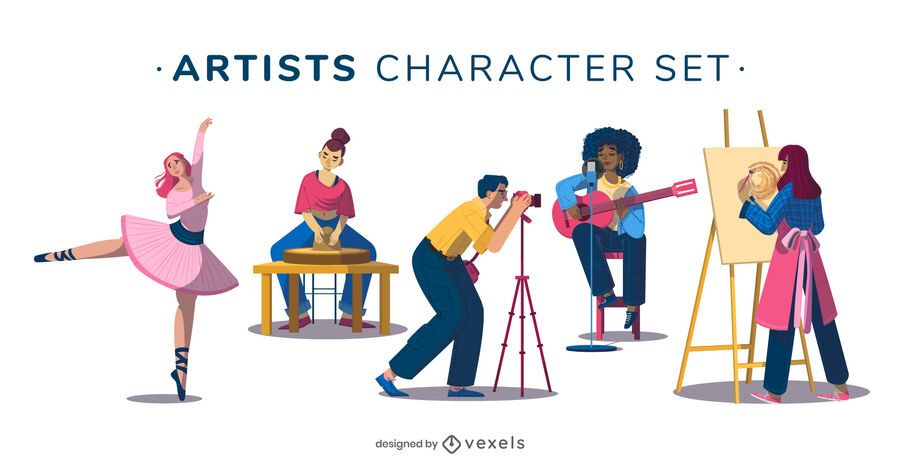 Artist character illustration set Artist character illustration set