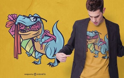 Design de camisetas T-rex de volta às aulas