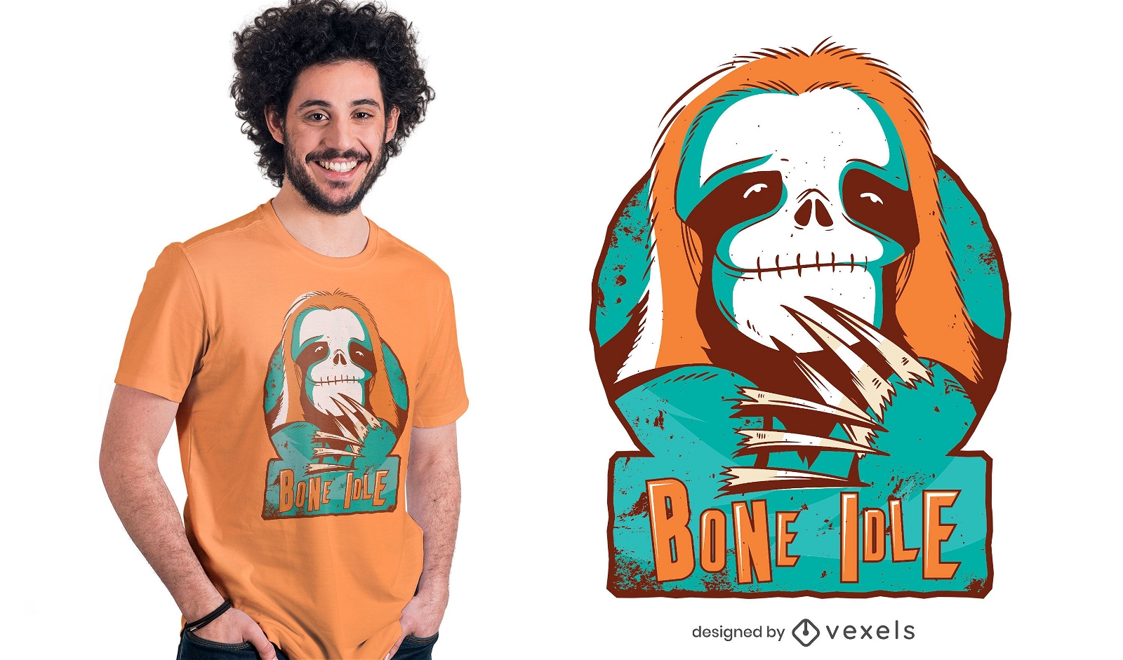 Sloth skull t-shirt design
