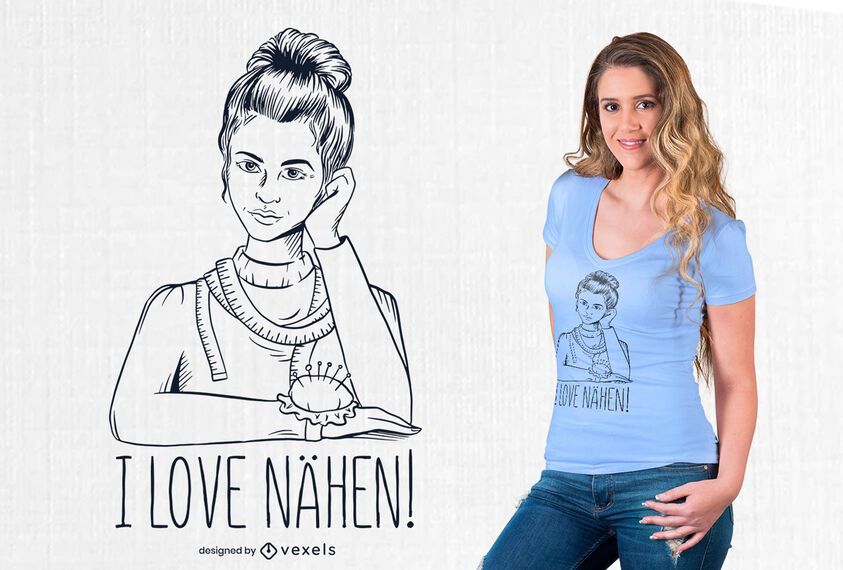 I love nähen t-shirt design I love nähen t-shirt design
