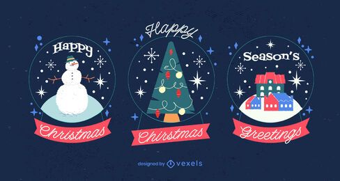 Christmas Snow Globe Illustration Pack Christmas Snow Globe Illustration Pack