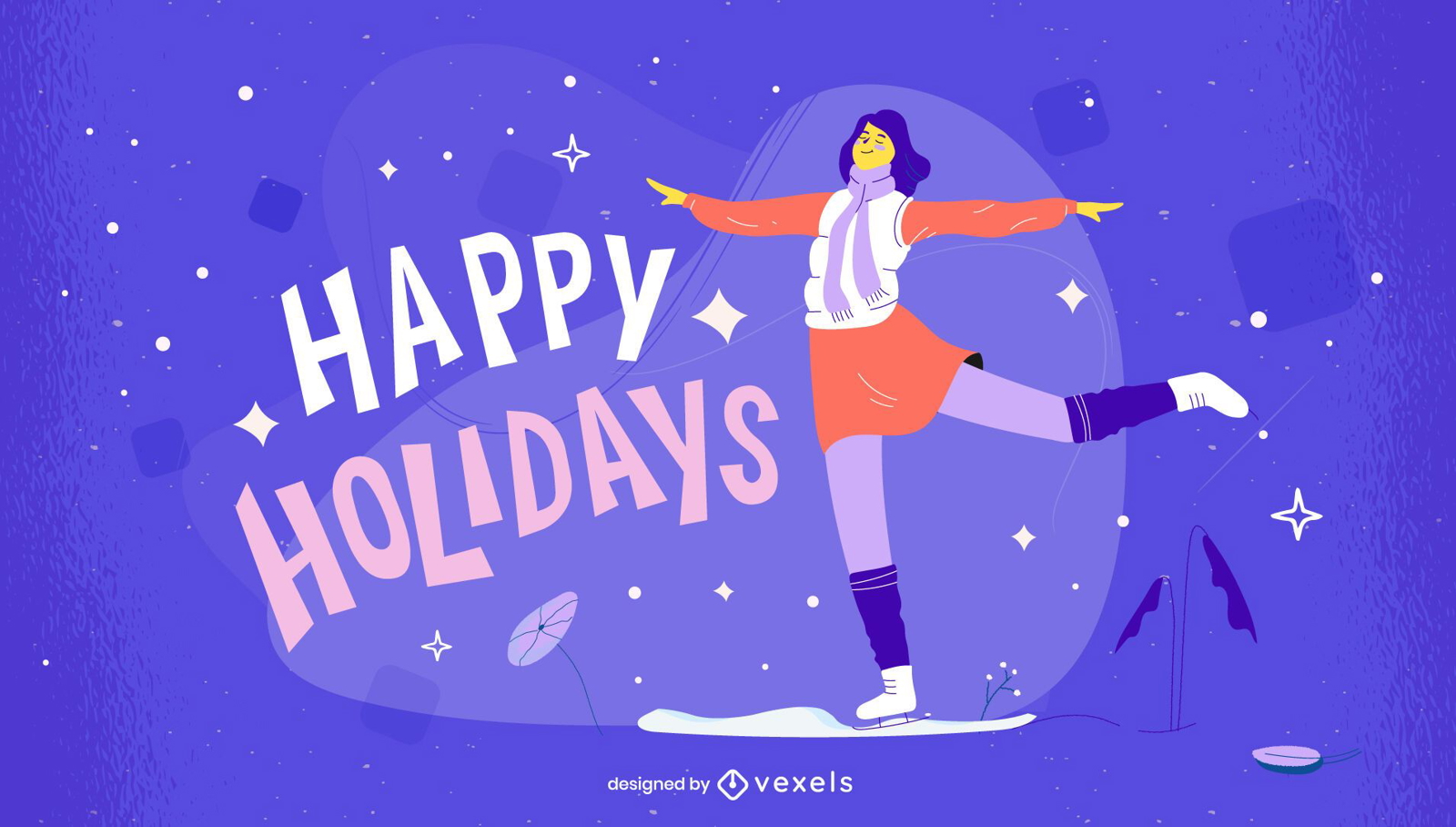 Happy holidays christmas illustration