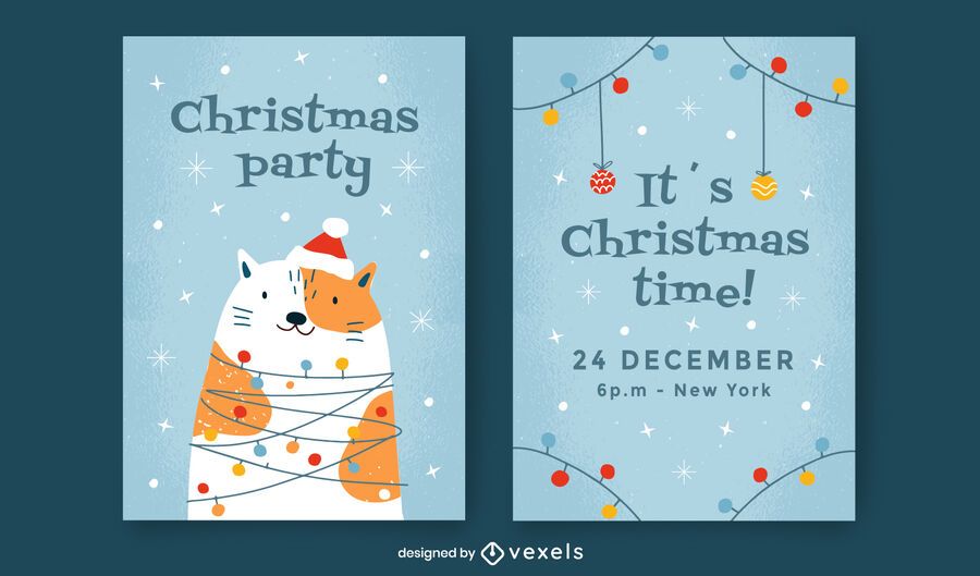 Christmas party invitation template set Christmas party invitation template set