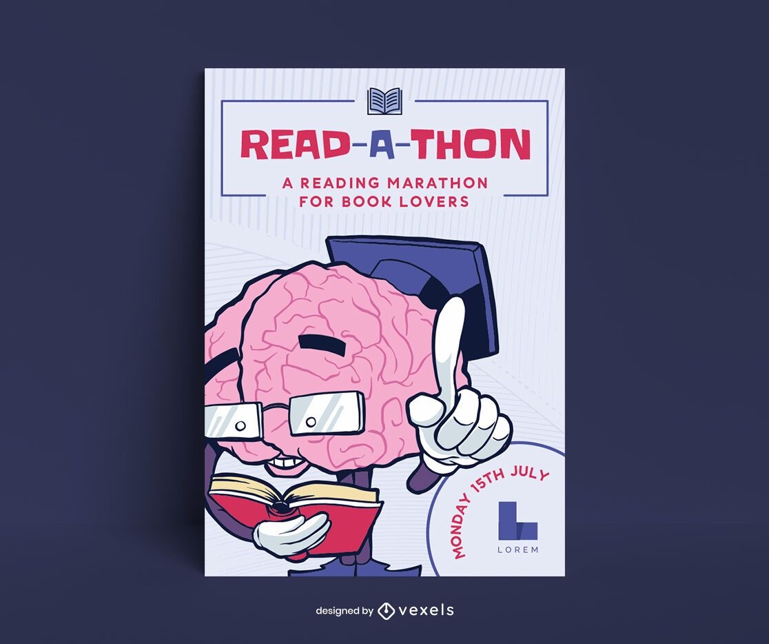 Diseño de cartel de maratón de lectura.