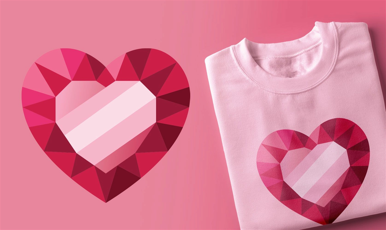 Diamond heart t-shirt design