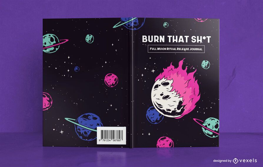 Diseño de portada de libro de diario de luna llena Diseño de portada de libro de diario de luna llena