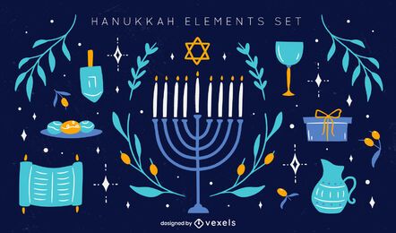 Chanukka-Elemente-Doodle-Set
