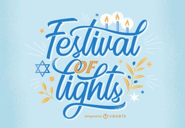 Festival de luzes hanukkah letras design Festival de luzes hanukkah letras design