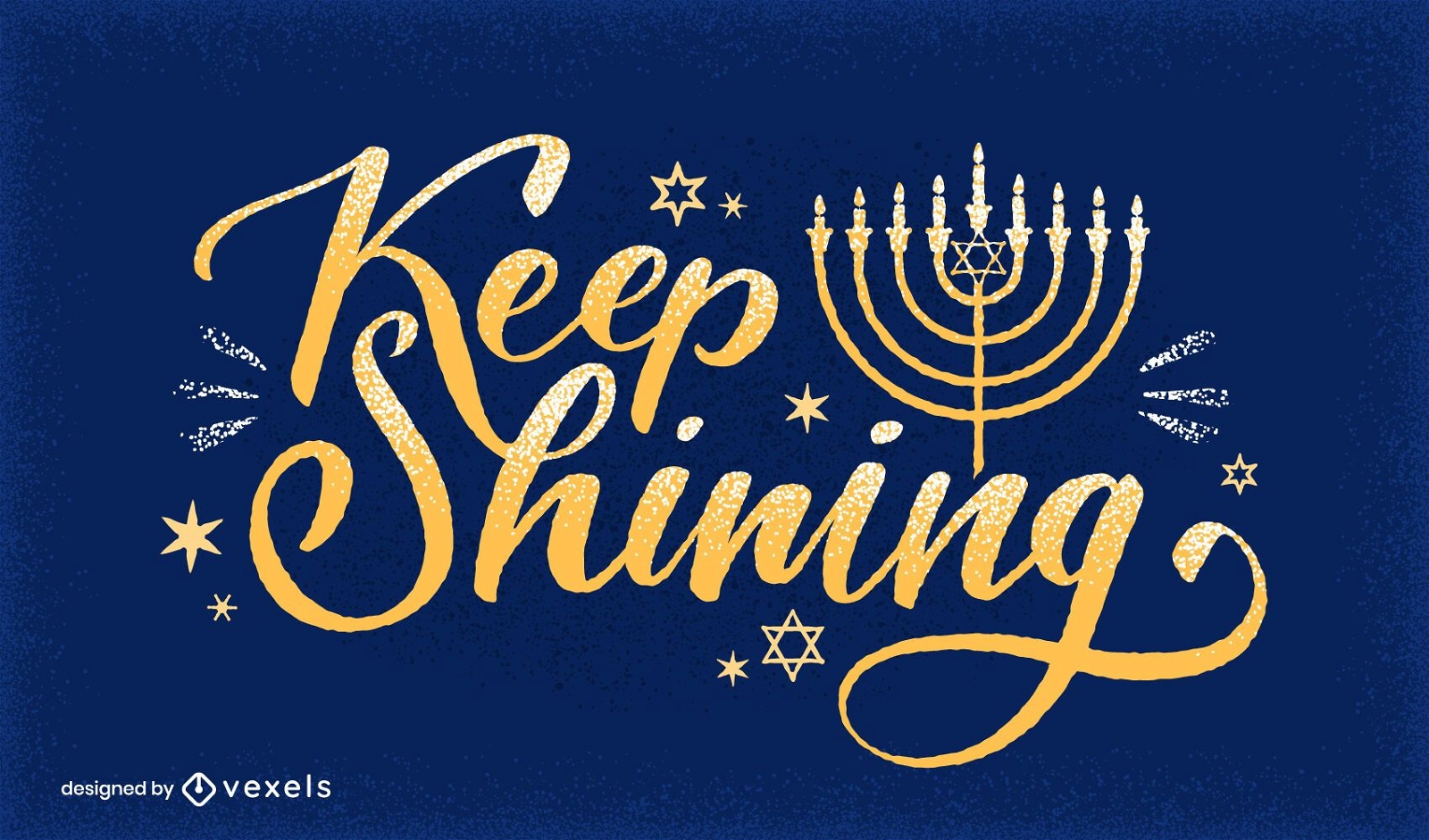 Keep shining hanukkah lettering design