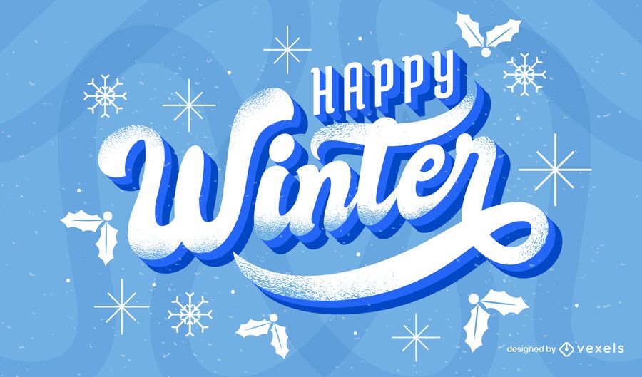 Desenho de letras de inverno feliz Desenho de letras de inverno feliz