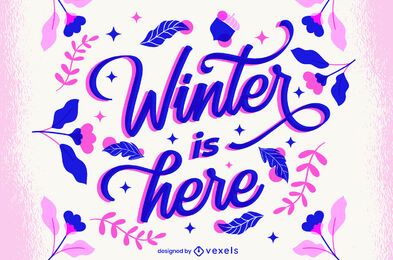 El invierno está aquí diseño de letras El invierno está aquí diseño de letras