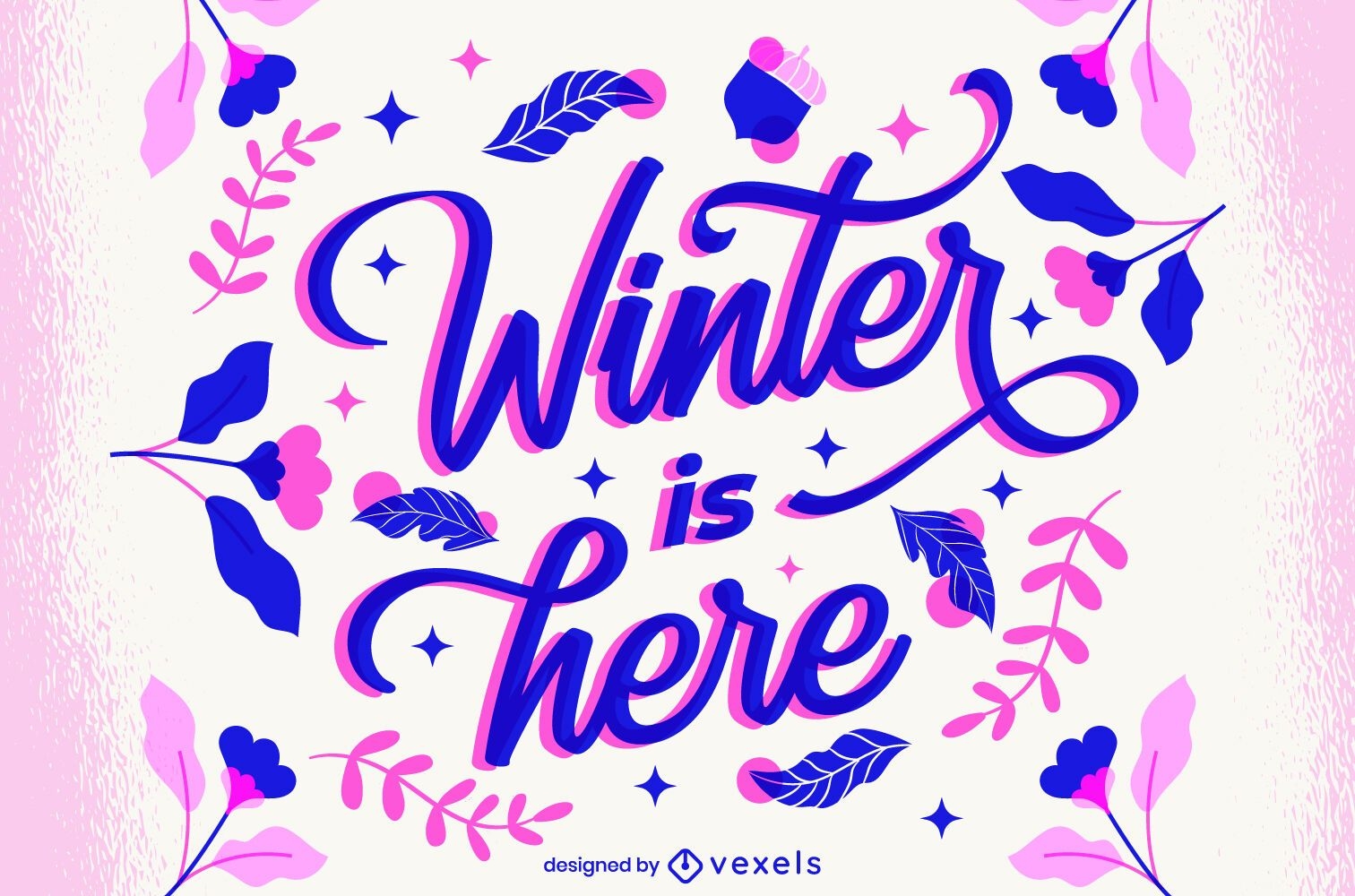 Der Winter ist hier Schriftzug Design