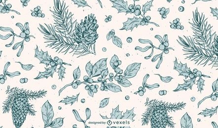 Botanical Winter Pattern Design Vector Download