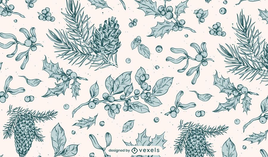 Botanical winter pattern design Botanical winter pattern design