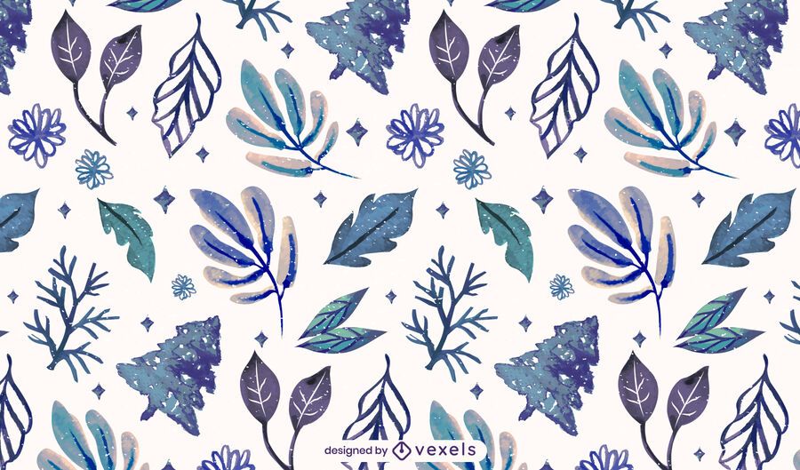 Winter leaves pattern design Winter leaves pattern design