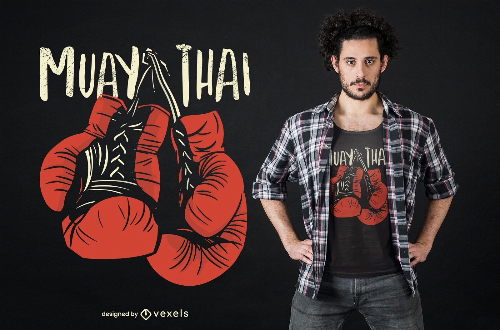 Design de camisetas de luvas de Muay Thai