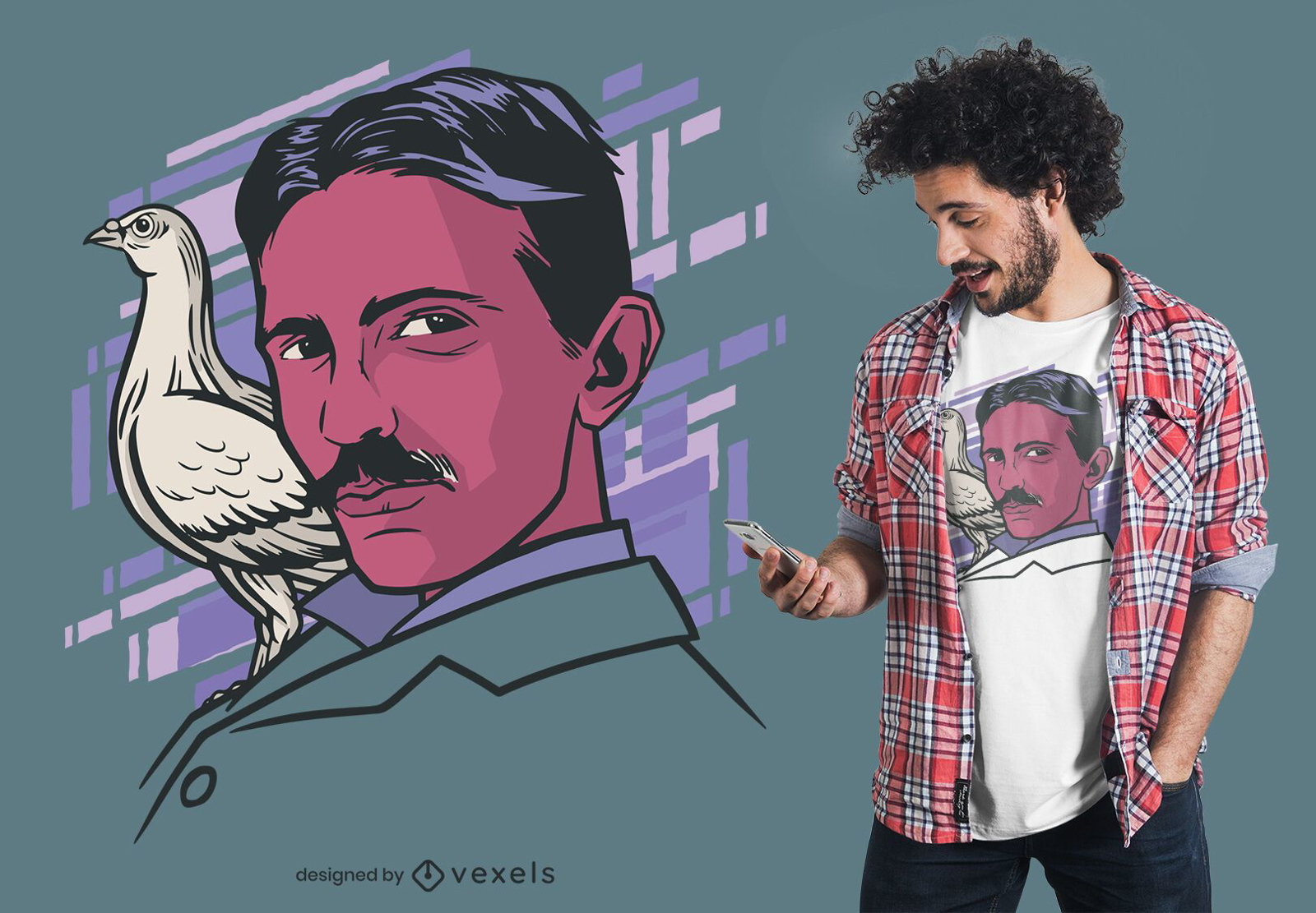 Diseño de camiseta Tesla Bird