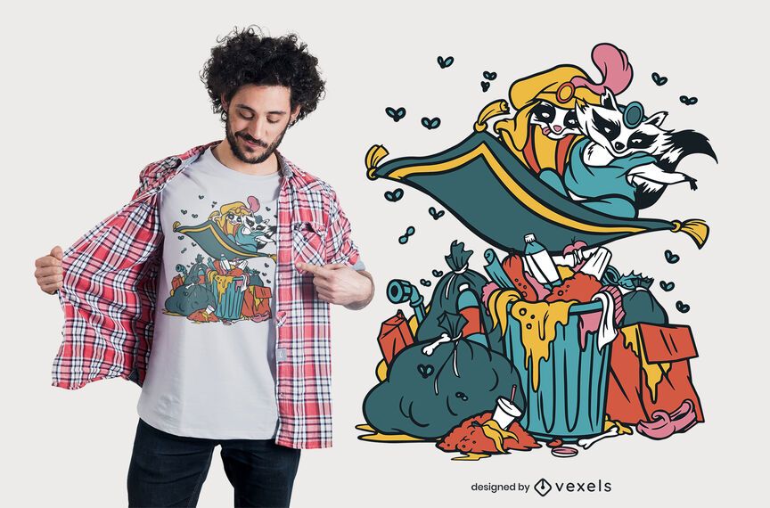 Raccoon Aladdin T-shirt Design Raccoon Aladdin T-shirt Design