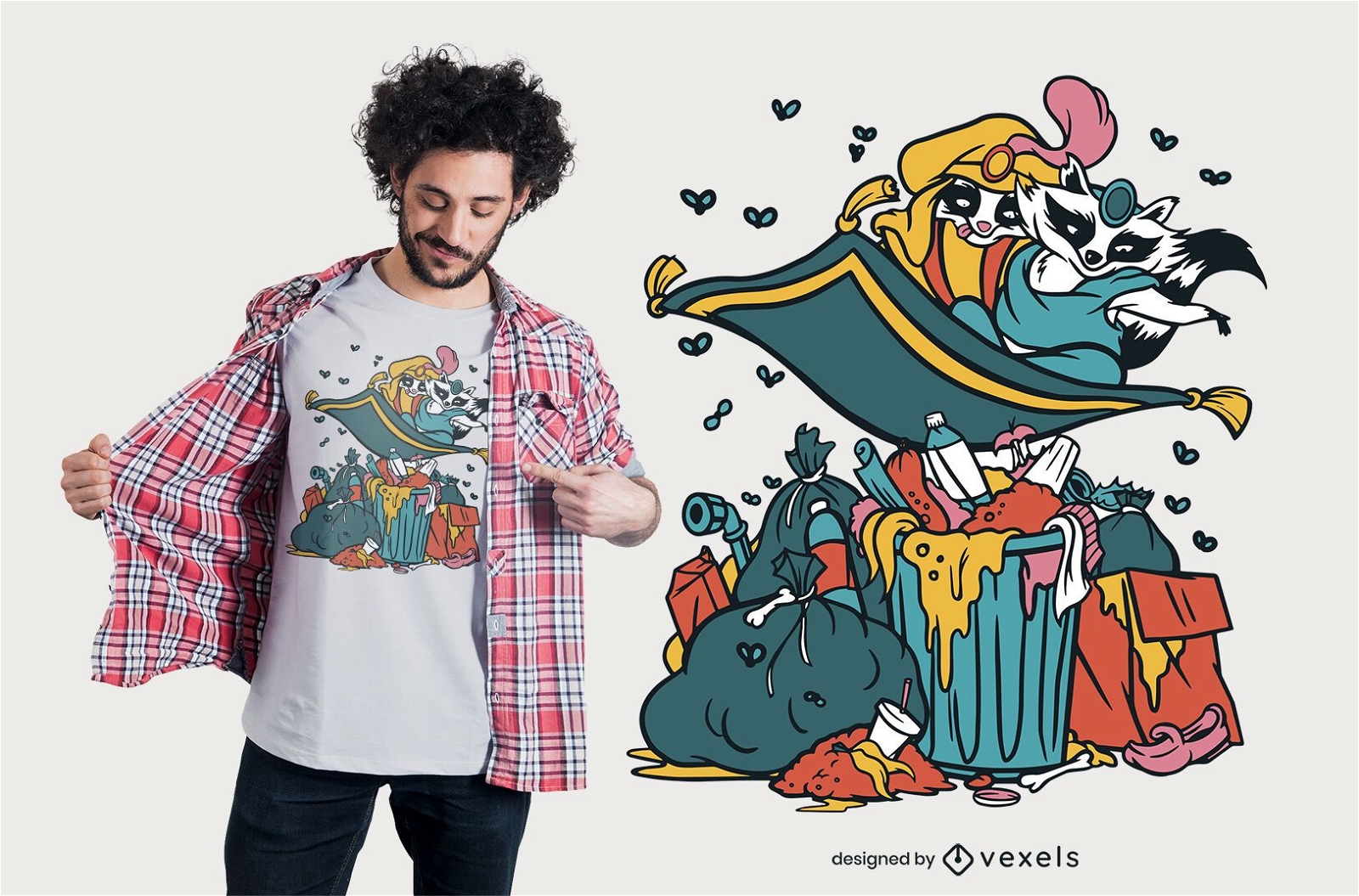 Design de camisetas Raccoon Aladdin