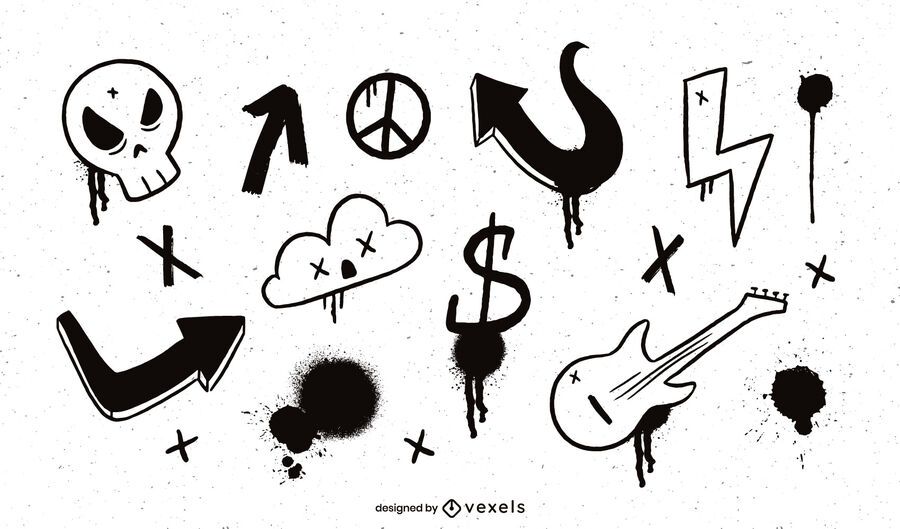 Black Grafitti Elements Pack Black Grafitti Elements Pack