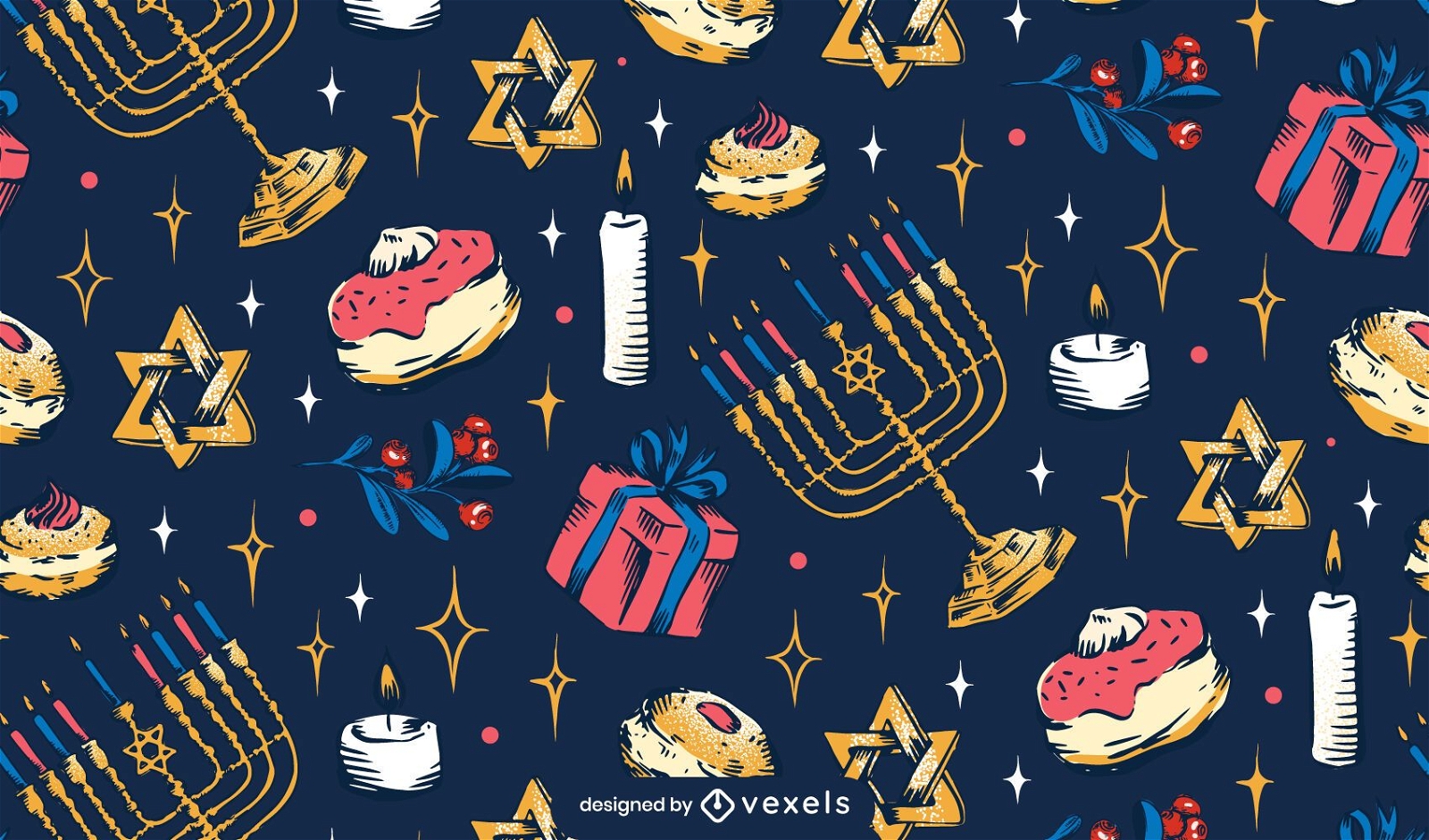 Hanukkah Holiday Pattern Design