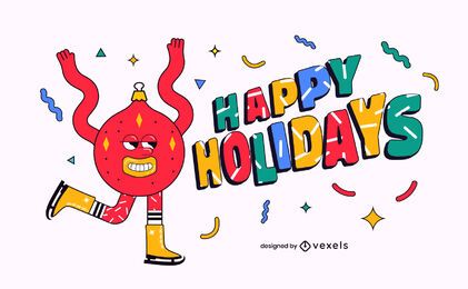 Happy holidays christmas illustration design