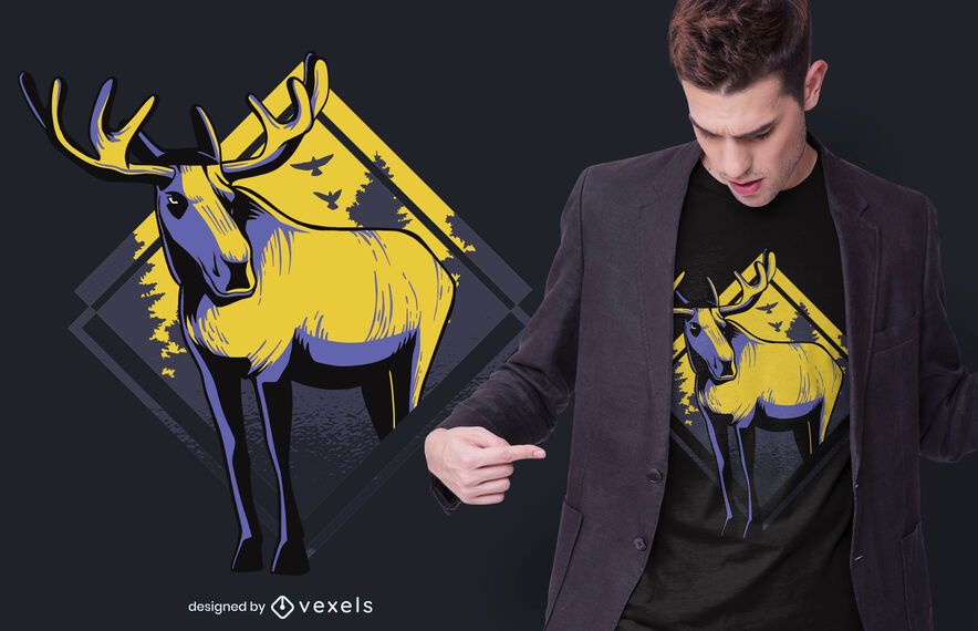 Standing moose t-shirt design Standing moose t-shirt design