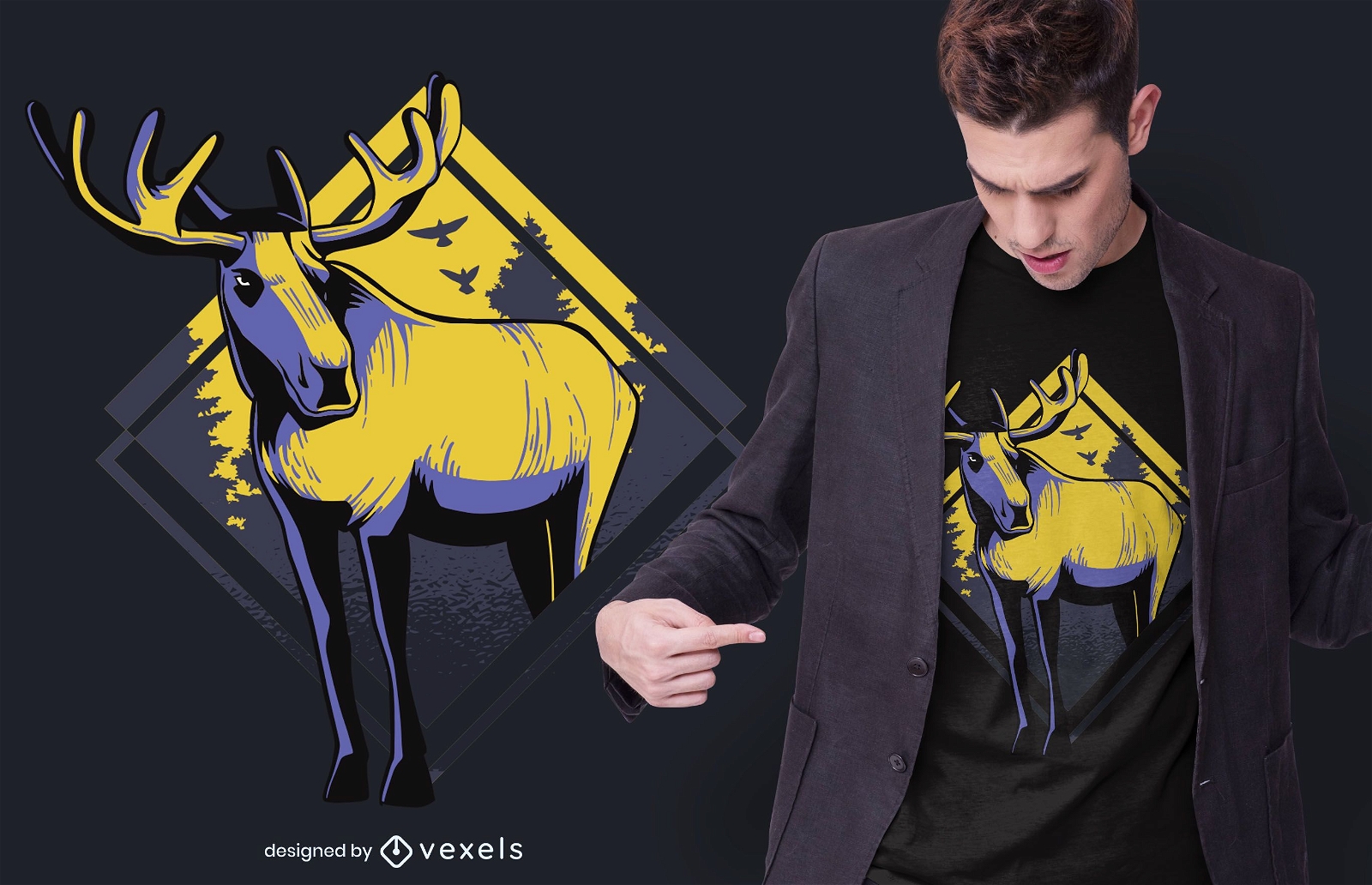 Standing moose t-shirt design