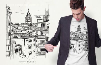 Diseño de camiseta de edificios de Estambul Diseño de camiseta de edificios de Estambul
