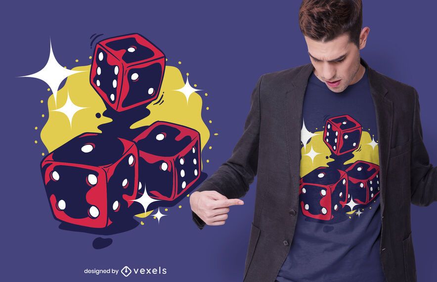 Design de t-shirt de três dadinhos Design de t-shirt de três dadinhos