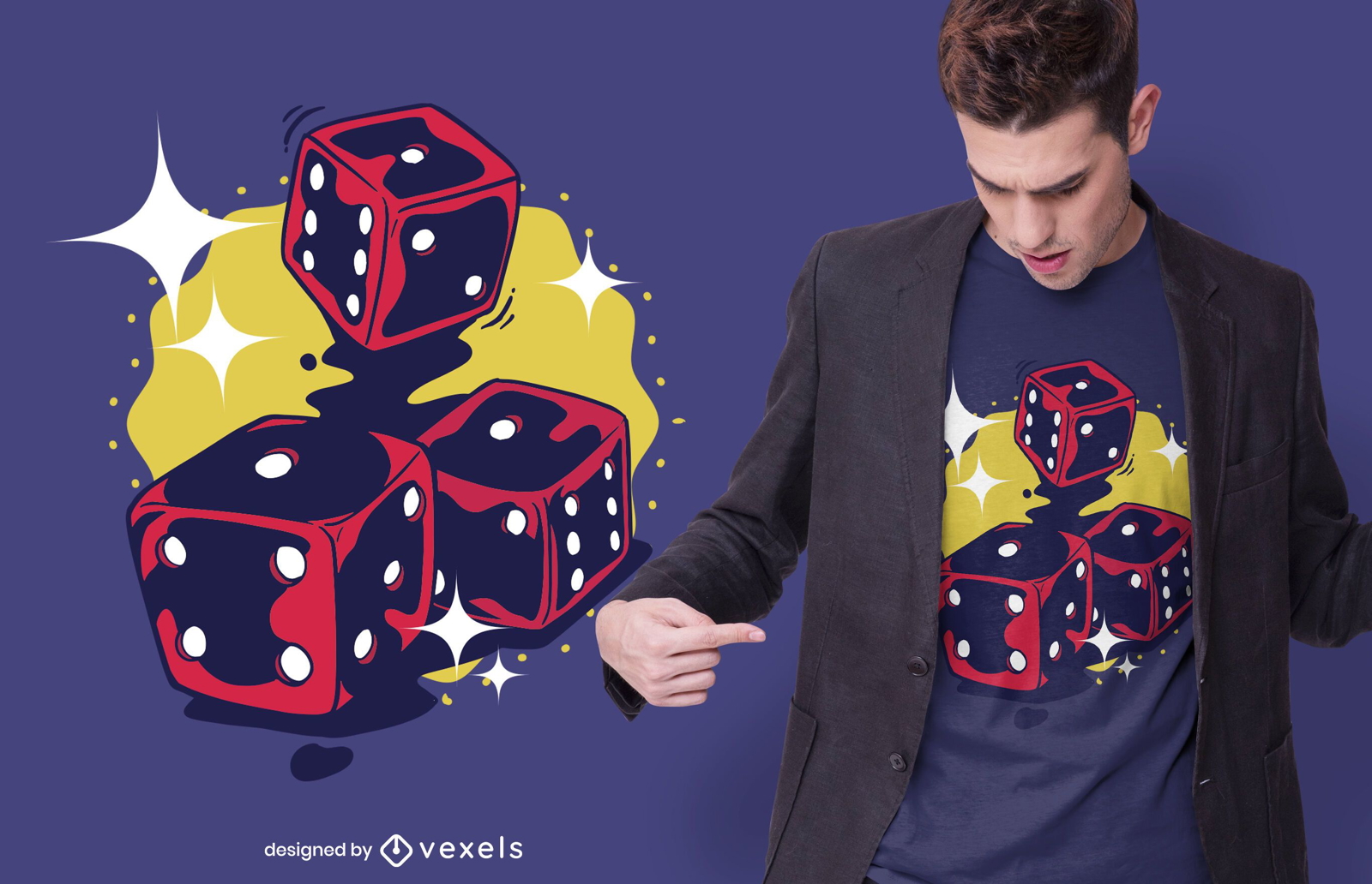 Design de t-shirt Three Dices