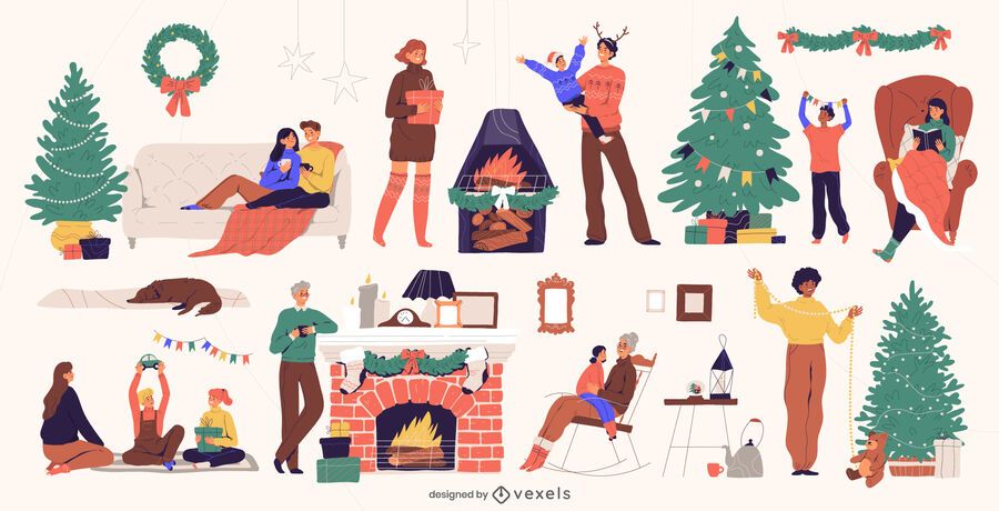 Christmas characters and elements collection Christmas characters and elements collection
