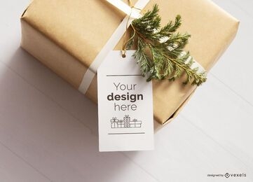 Maqueta de etiqueta de regalo de Navidad