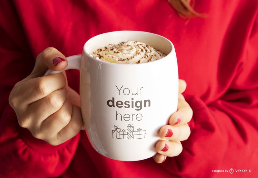Composição da maquete da caneca de Natal Composição da maquete da caneca de Natal