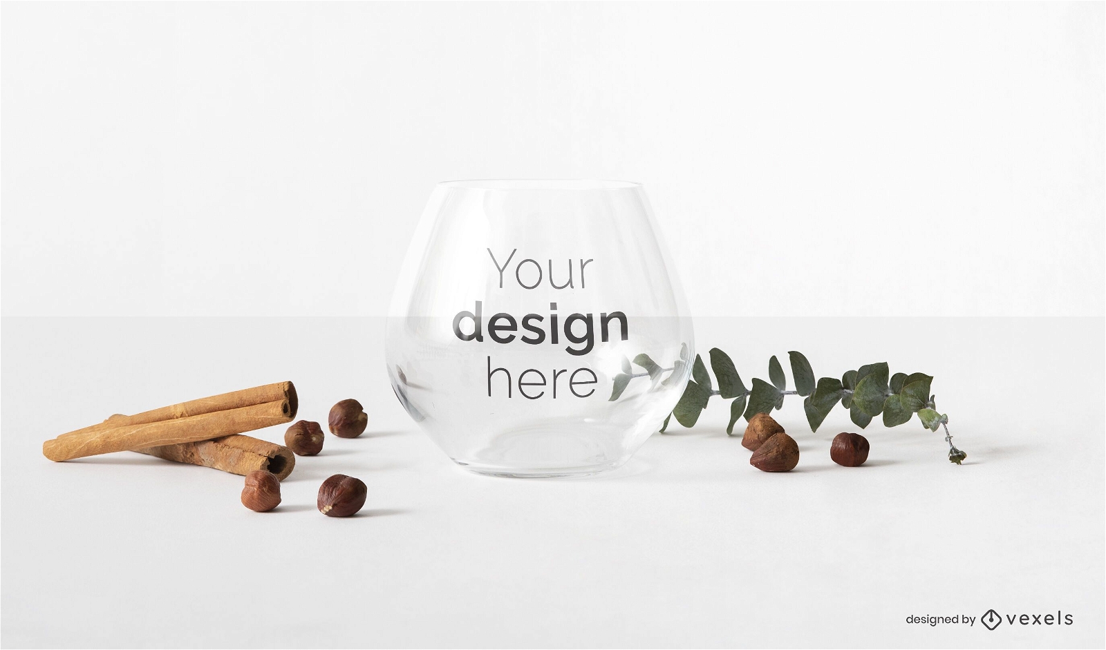Glass cup mockup composition