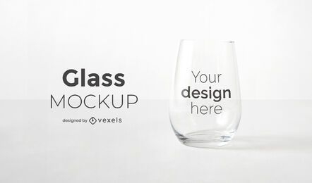 Stemless wine glass mockup no stem mock up minimal psd stock photo By Leo  Flo Mockups