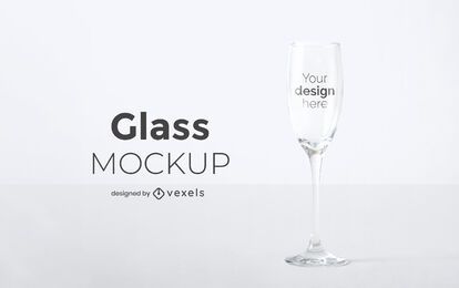 Champagne glass mockup design