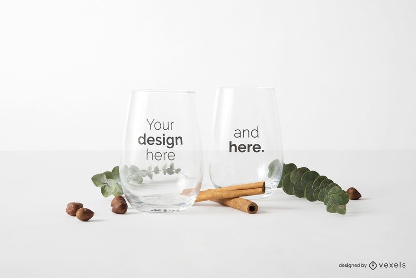 Download Glass Cups Mockup Composition - PSD Mockup Download