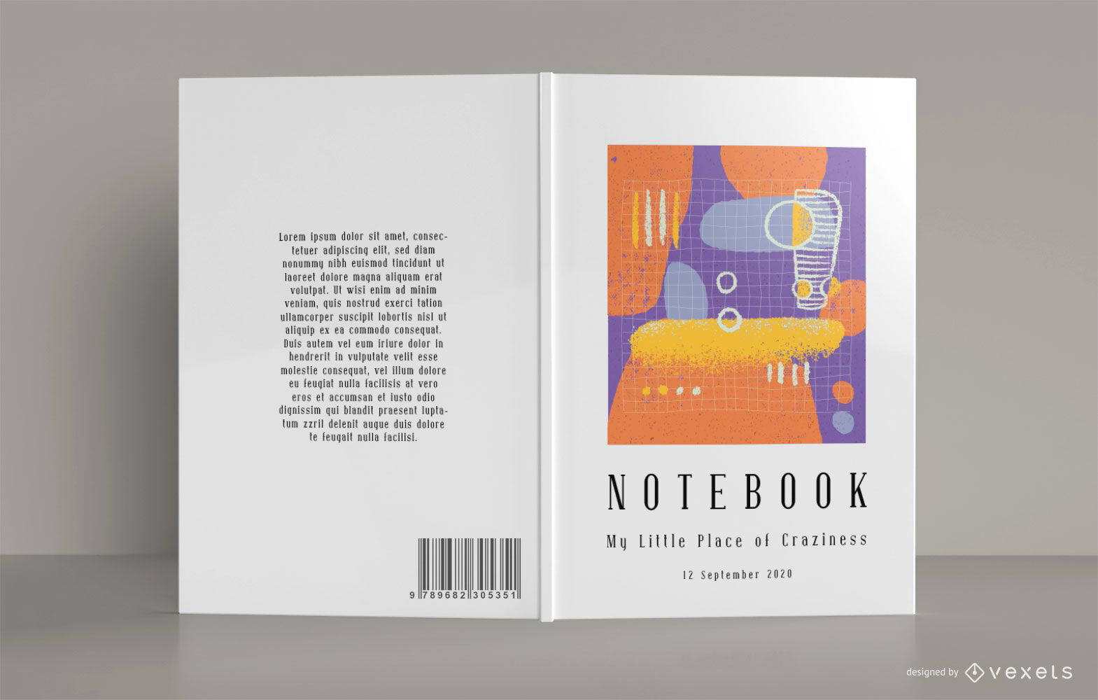 Diseño de portada de cuaderno abstracto