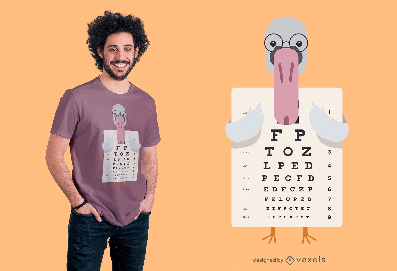 Design de camiseta com gráfico de olho de cisne