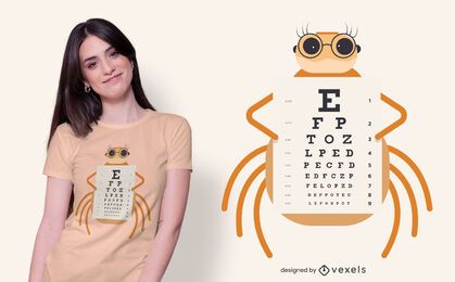 Diseño de camiseta de gráfico ocular de araña